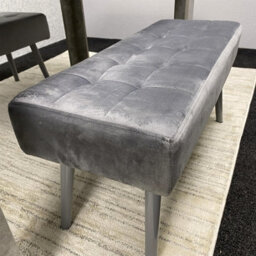 Kosy Koala Grey Wooden Dining Table Set With 2 Benches Metal Legs Dining Kitchen Furniture - thumbnail 3