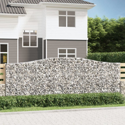 Berkfield Arched Gabion Baskets 7 Pcs 400X30X140/160 Cm Galvanised Iron - image 1