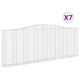 Berkfield Arched Gabion Baskets 7 Pcs 400X30X140/160 Cm Galvanised Iron - thumbnail 2