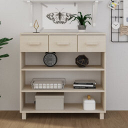 Berkfield Sturdy Console Table Honey Brown 90X35X90 Cm Solid Wood Pine - thumbnail 2