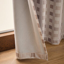 Catherine Lansfield Wilson Check Blackout Thermal 90X90 Inch Eyelet Curtains Two Panels Natural - thumbnail 5