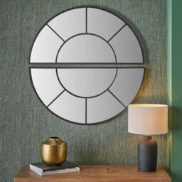 Pacific Lifestyle Antique Gold Metal 2 Half Moon Section Wall Mirror