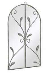 "Mirroroutlet Arcus - Concrete Colour Metal Framed Arched Wall Mirror 31""x 18"" (80 X 46Cm)" - thumbnail 4