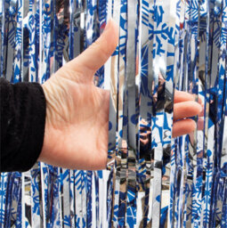 Netagon Shimmer Party Event Backdrop Tinsel Curtain Christmas Snow Design 3M X 1M Blue - thumbnail 5