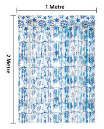 Netagon Shimmer Party Event Backdrop Tinsel Curtain Christmas Snow Design 3M X 1M Blue - thumbnail 3