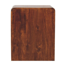Artisan Furniture Solid Wood Chestnut T-Bar Rounded Bedside, 1 Drawer And Open Space, Dark Brown - thumbnail 9