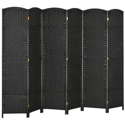 6 Panel Folding Room Divider, Privacy Screen, 240 X 170Cm, Black - image 1