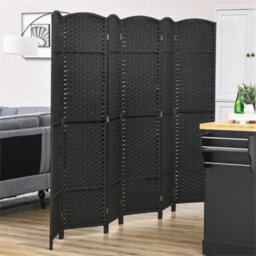 6 Panel Folding Room Divider, Privacy Screen, 240 X 170Cm, Black - thumbnail 6