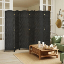 6 Panel Folding Room Divider, Privacy Screen, 240 X 170Cm, Black - thumbnail 3