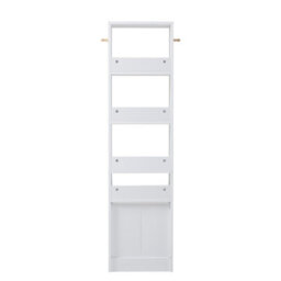 Living And Home 2 Lockable Drawer Bedside Table With 3 Tier Display Shelf, 37Cm W X 30Cm D X 142Cm H - thumbnail 4