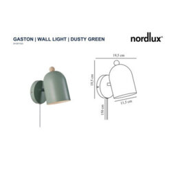 Nordlux Gaston Metal Wall Light  Green,plug In Or Mains - thumbnail 6