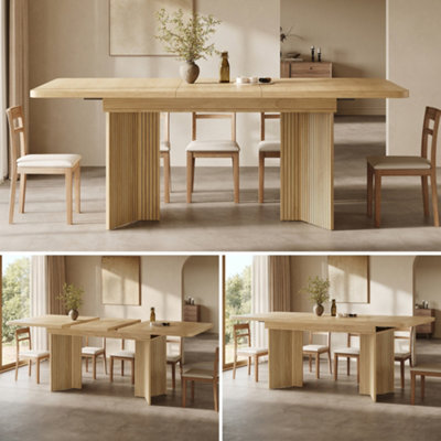 Matteo Extendable Rectangular Dining Table 120-160Cm - Natural - image 1