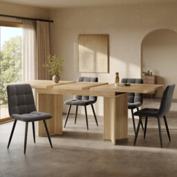 Matteo Extendable Rectangular Dining Table 120-160Cm - Natural - thumbnail 6