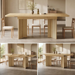 Matteo Extendable Rectangular Dining Table 120-160Cm - Natural - thumbnail 1