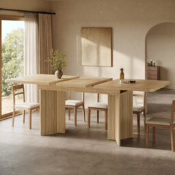 Matteo Extendable Rectangular Dining Table 120-160Cm - Natural - thumbnail 2