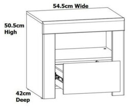 Impact Furniture Bedside Cabinet Drawer Side Table Unit Modern White Gloss Oak Effect Bedroom Open Shelf Storage Holten - thumbnail 9