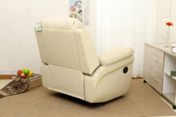 More4Homes Madison Electric Bonded Leather Automatic Recliner Armchair Sofa Home Lounge Chair (Cream) - thumbnail 7