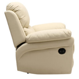 More4Homes Madison Electric Bonded Leather Automatic Recliner Armchair Sofa Home Lounge Chair (Cream) - thumbnail 4