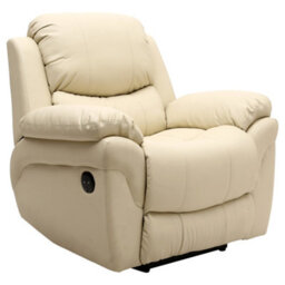 More4Homes Madison Electric Bonded Leather Automatic Recliner Armchair Sofa Home Lounge Chair (Cream) - thumbnail 2