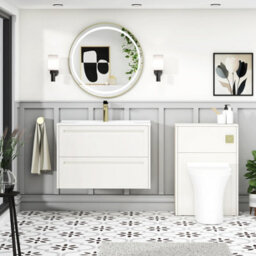 Royal Bathrooms Elmore 800mm Traditional Wall Hung 2 Drawer Bathroom Vanity Unit With Ceramic Basin Sink - Classic White - thumbnail 4