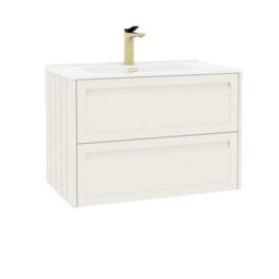 Royal Bathrooms Elmore 800mm Traditional Wall Hung 2 Drawer Bathroom Vanity Unit With Ceramic Basin Sink - Classic White - thumbnail 6