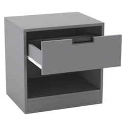 Urbn-Living Urbnliving 47Cm Height Drawer Bedside Grey Table Nightstand Shelf Cabinet Storage Unit Bedroom Furniture Set Of 2 - thumbnail 5