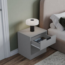 Urbn-Living Urbnliving 47Cm Height Drawer Bedside Grey Table Nightstand Shelf Cabinet Storage Unit Bedroom Furniture Set Of 2 - thumbnail 3