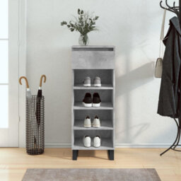 Berkfield Shoe Cabinet Concrete Grey 40X36X105 Cm Engineered Wood - thumbnail 1