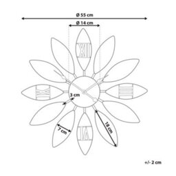 Beliani Wall Clock Beinwil 55 Cm Metal Brown - thumbnail 3