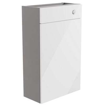 Ennis Slim Gloss White Contemporary Freestanding Slimline Toilet Cabinet (H)820mm X (W)495mm - image 1