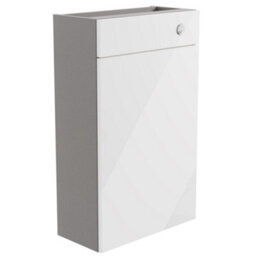 Ennis Slim Gloss White Contemporary Freestanding Slimline Toilet Cabinet (H)820mm X (W)495mm - thumbnail 1