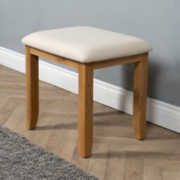 Elm Home And Products Elm Home And Garden Quality Premium Oak Fabric Dressing Table Vanity Stool Fully Assembled - thumbnail 2