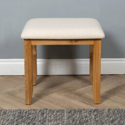 Elm Home And Products Elm Home And Garden Quality Premium Oak Fabric Dressing Table Vanity Stool Fully Assembled - thumbnail 1