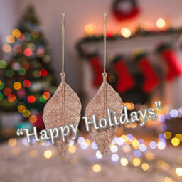 Christmas Tree Decoration 2 Hanging Leaf Glitter X 1 22. 6Cm Rose Gold - thumbnail 4