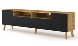 Arte Modern Luxi Tv Cabinet In Black  W1950mm X H560mm X D420mm