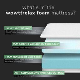 Onemill Gel Memory Foam Mattress, Breathable Cover, Medium Firm, Supportive Design(25Cm) - thumbnail 2