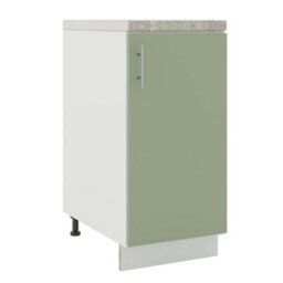 Jd Greta Adjustable Legs Kitchen Base Unit 400mm Storage Cabinet With Door Shelf 40Cm - Sage Green Matt With Worktop - thumbnail 1