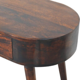 Artisan Furniture Solid Wood Brown Albion Light Walnut Console Table With 1 Small Drawer And A Shiny Knob And Nordic Style Legs - thumbnail 5