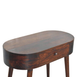 Artisan Furniture Solid Wood Brown Albion Light Walnut Console Table With 1 Small Drawer And A Shiny Knob And Nordic Style Legs - thumbnail 6