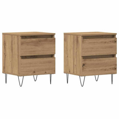 Berkfield Modern Bedside Cabinets 2 Pcs Artisan Oak 40X35X50 Cm Engineered Wood - image 1