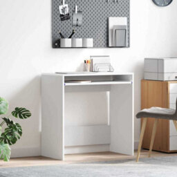 Berkfield Computer Desk White Engineered Wood Compact Organizers