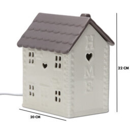 Brown Ceramic House Table Lamp Warm Ambient Lighting For Bedroom, Living Room & Hallway Décor - thumbnail 6