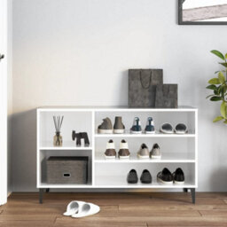Berkfield Shoe Cabinet High Gloss White 102X36X60 Cm Engineered Wood - thumbnail 3
