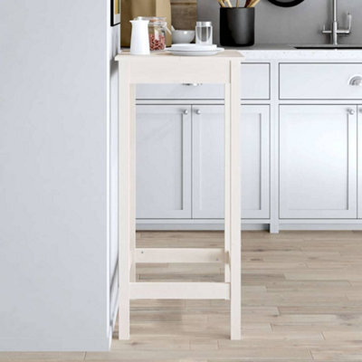 Walplus Bar Table White 50X50X110 Cm Solid Wood Pine - image 1