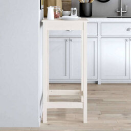 Walplus Bar Table White 50X50X110 Cm Solid Wood Pine