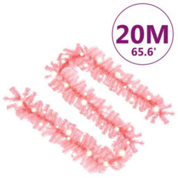 Berkfield Christmas Garland With Led Lights 20 M Pink - thumbnail 7