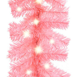 Berkfield Christmas Garland With Led Lights 20 M Pink - thumbnail 4