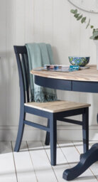 Statement Furniture Florence Highback Wooden Seat Chair - Navy Blue - thumbnail 1