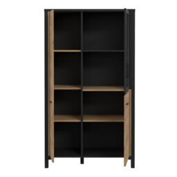 Furniture To Go High Rock Small Display Cabinet In Matt Black/riviera Oak - thumbnail 5