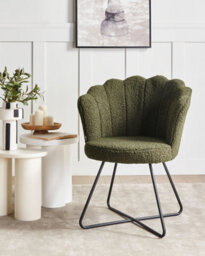 Beliani Armchair Lovelock Boucle Dark Green - thumbnail 2